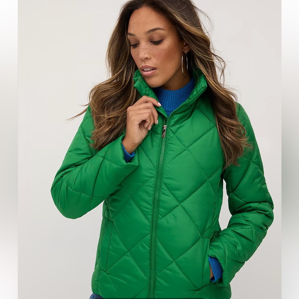 Diamond-Quilted Puffer Jacket NWOT